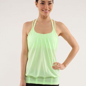 LULULEMON flow and go tank size 4 neon green strappy